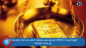 اليوم السبت 2-8-2025: كم بلغ سعر سبائك الذهب بعد ثبات جرام عيار 24 في محال الصاغة؟
